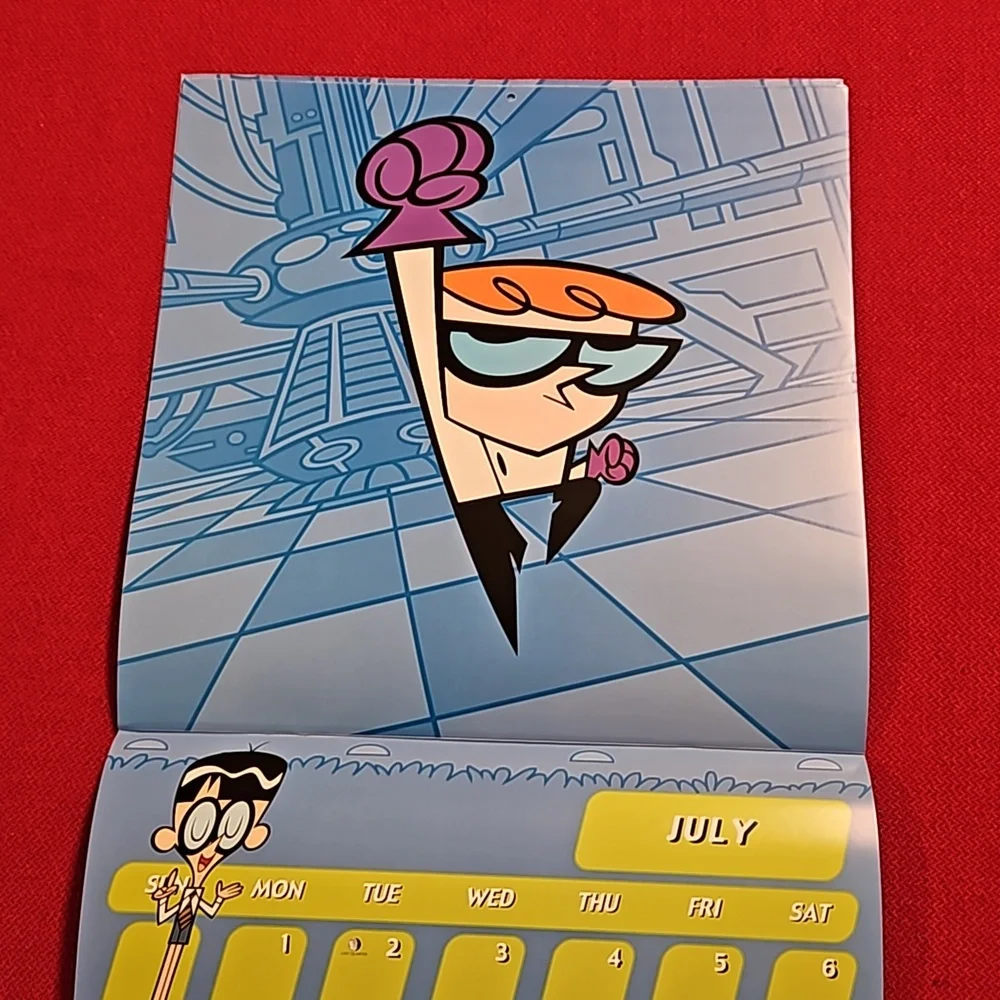 Cartoon Network Dexter's Laboratory Warner Bros. 2002 hanging calendar UNUSED
